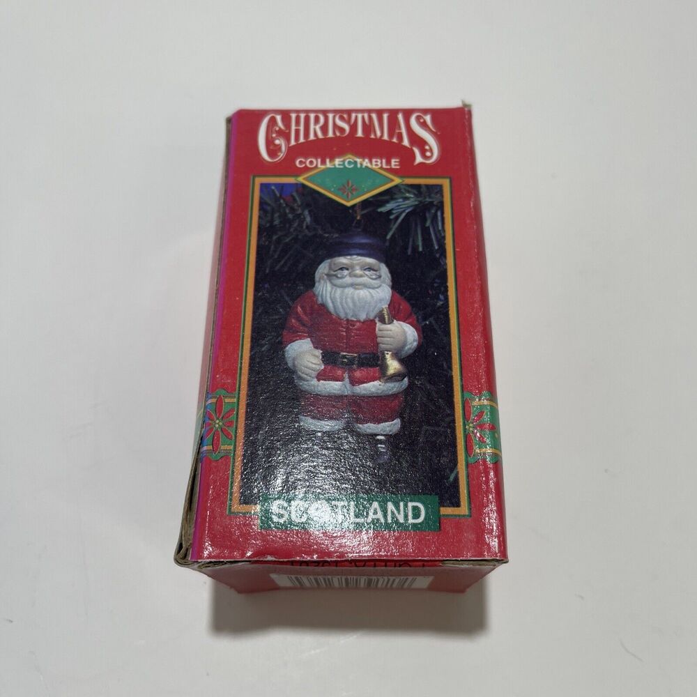 Vtg  Christmas Collectable Scotland Santa Ornament Santas Around World 1995 NIB